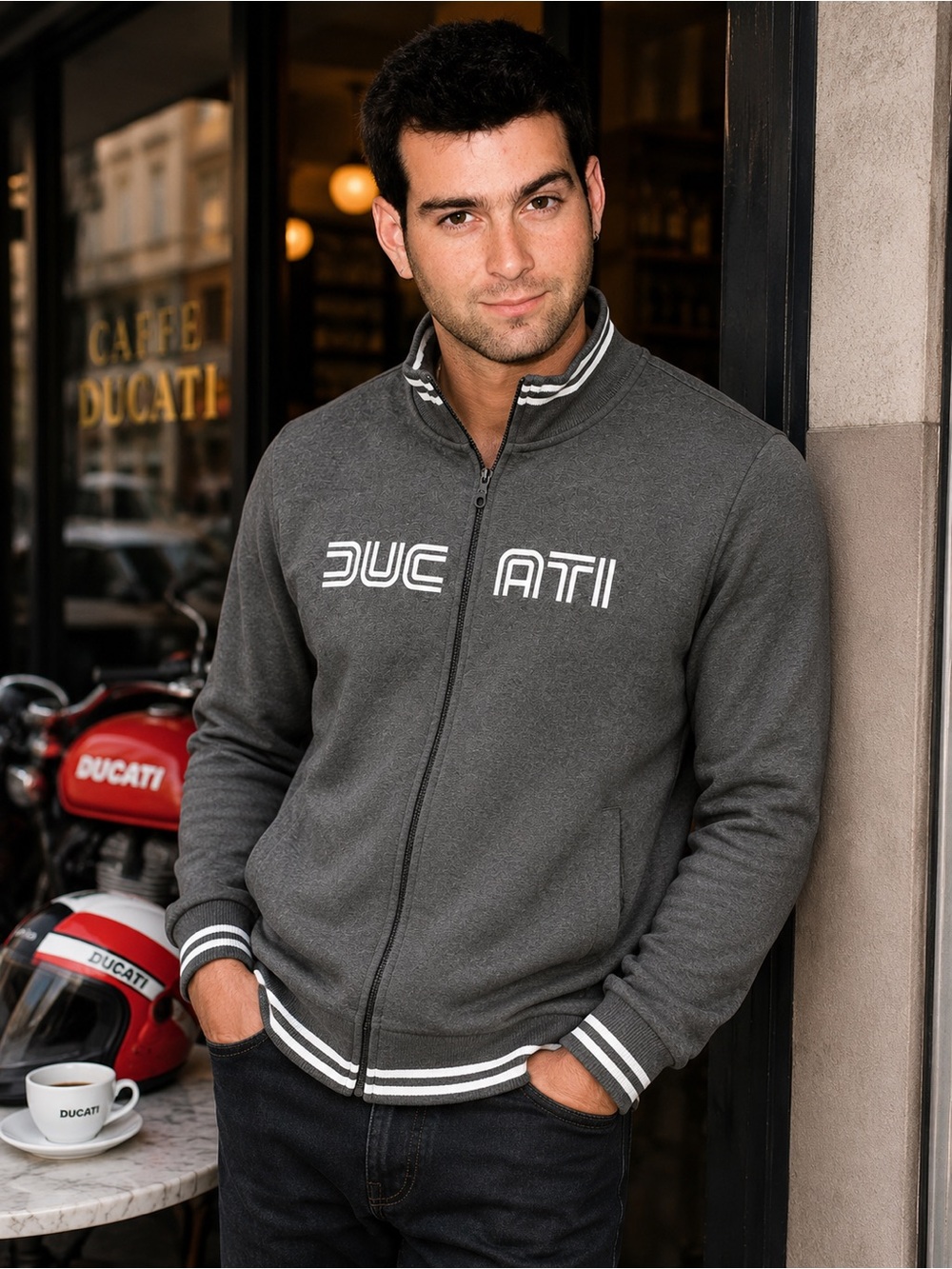 Men’s Ducati Ducatiana Giugiaro Full Zip Sweatshirt | Moto Size L